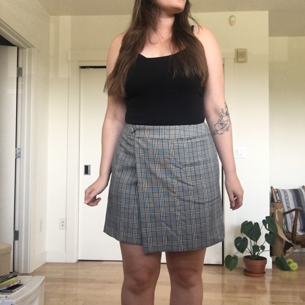 *MOVING SALE* A New Day Plaid Wrap Skirt